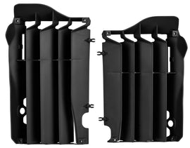 Black Polisport Plastics radiator louvers for 64-56516 model, made of durable plastic, designed for radiator protection.