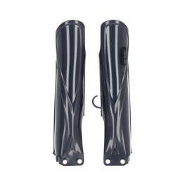 Acerbis dark blue lower fork cover set for Yamaha motorcycles, body protection components with brand logo and sleek design.