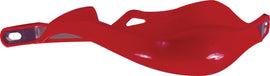Red Fire Power off-road handguards for Honda CRF250 motard motorcycle, designed to protect hands during off-road riding.