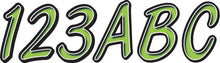 Load image into Gallery viewer, Hardline Series 400 registration kit decals in kiwi green and black, featuring graphics for customization or branding.
