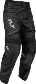 Fly Racing Patrol Pants in black and grey, size 44, durable motocross riding pants with reinforced knee panels.