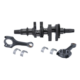 Hot Rods engine crankshaft with connecting rods, polished finish, part 421-HR016, designed for automotive performance and durability.
