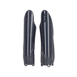 Acerbis lower fork cover set in dark blue for Yamaha motorcycles, showing the protective body covers with brand logo details.
