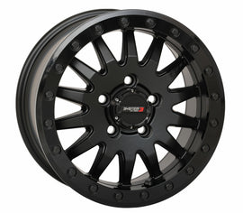 Matte black System 3 Sb8 wheel 15x7 inches with 5+2 offset (+38mm) and 5/4.5 bolt pattern, shown in image 19f7.