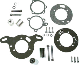 HardDrive Chrome Aircleaner Adapter for S&S to CV carburetor, detailed view showing shiny chrome finish and mounting features.