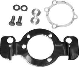 Chrome HardDrive carb support bracket for Big Twin 90-92 models, designed for intake and fuel system stability.