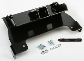 KFI Products UTV plow mount kit showing metal brackets and mounting hardware for secure attachment to UTVs