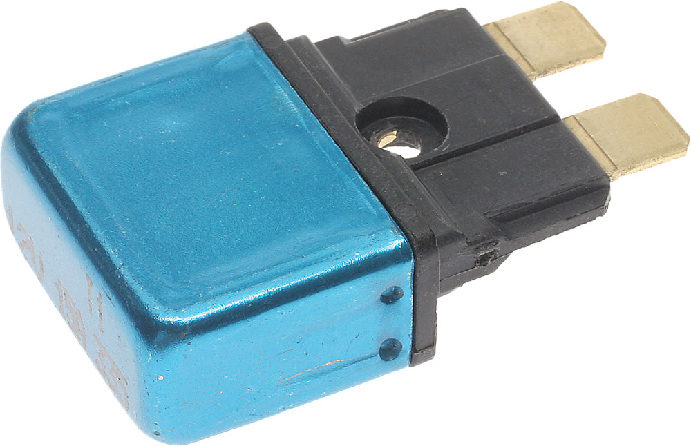 SMP 15amp electrical circuit breaker with black switch and metal terminals, used for residential or commercial electrical panels.