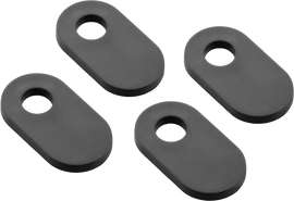 Set of four black RIZOMA turn signal mounting brackets for motorcycle, featuring durable metal construction.