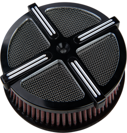HardDrive X-Force Air Cleaner Kit in black and raw finish for intake, carb, and fuel system on a vehicle.