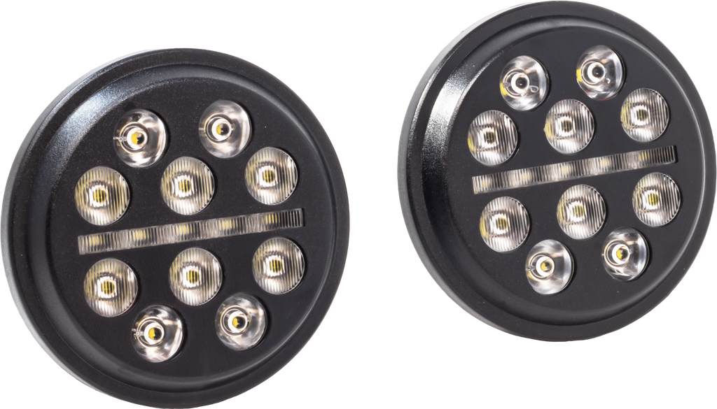 Letric Lighting Co 4.5-inch black passing lamps with Bucshot Indian design, featuring detailed decorative elements.