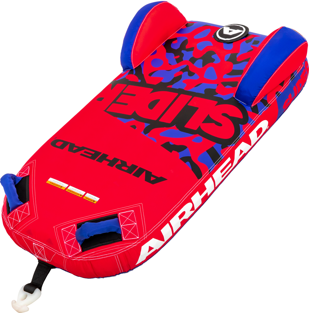 Airheads Slider inflatable accessory for one person, featuring bright colors and a fun, playful design, perfect for water play.