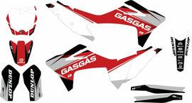 DCOR Cor9 Gasgas white background comp kit, automotive parts with visible components, labeled for Gasgas motorcycle maintenance.