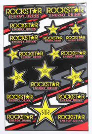DCOR Fly/Rockstar decal sheet featuring bold graphic stickers with vibrant colors and detailed designs for vehicle decoration.