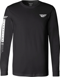 Fly Racing Fly Tribe long sleeve tee in black, size large, featuring a casual design with logo and tribal-inspired graphics.