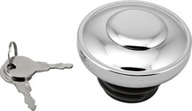 HardDrive chrome gas cap with lock and cover, screw-in non-vented design for 1982-1995 motorcycles, model 820-2306
