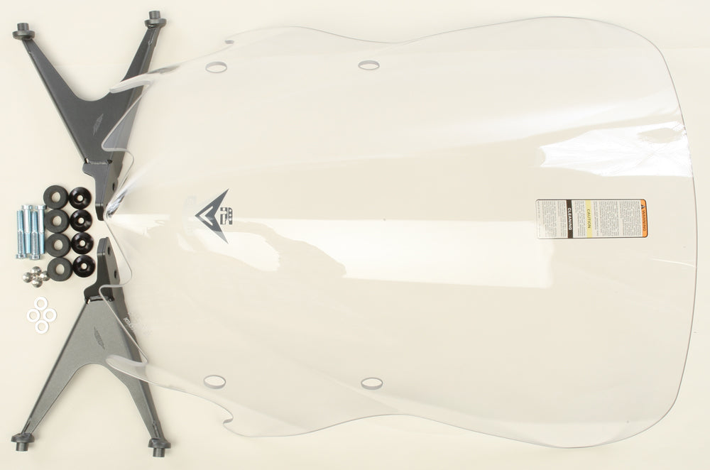 Clear National Cycle Vstream windshield for motorcycle, showing the curved, transparent design with mounting edges.