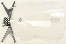 Load image into Gallery viewer, Clear National Cycle Vstream windshield for motorcycle, showing the curved, transparent design with mounting edges.