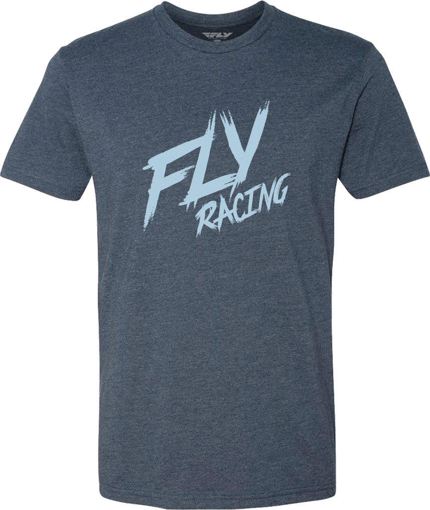 Fly Racing Fly Brawl Tee Navy in XL, showing a casual men's t-shirt with Fly Racing branding on the front in navy color.