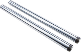 HardDrive 49mm fork tubes for suspension, 27-1/2 inch overstroke, compatible with FXD motorcycle models, shown in image.