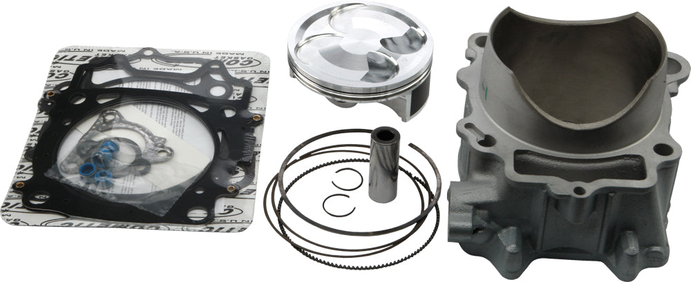 Cylinder Works engine cylinder kit with 77mm bore and 13.5:1 compression for Yamaha 422-20010K, showing the polished metal cylinder components.