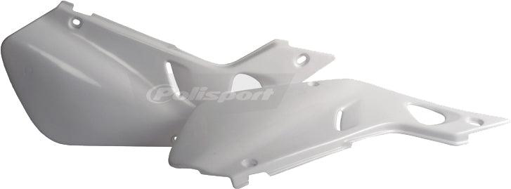 Polisport Plastics white side panels for body, model 64-4160, showing detailed view of the plastic side panels.