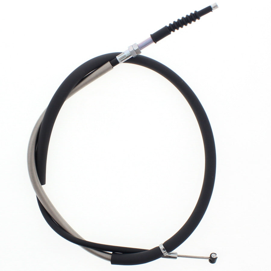 All Balls clutch cable 24-52058 for motorcycle, showing black hydraulic control line with metal fittings and protective outer layer.