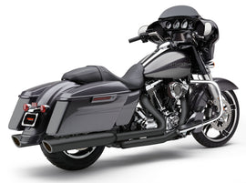 Cobra 909-Twins 4-inch slip-on exhaust in black for Harley FLH/Flt 1995-2016, showing the sleek dual mufflers.