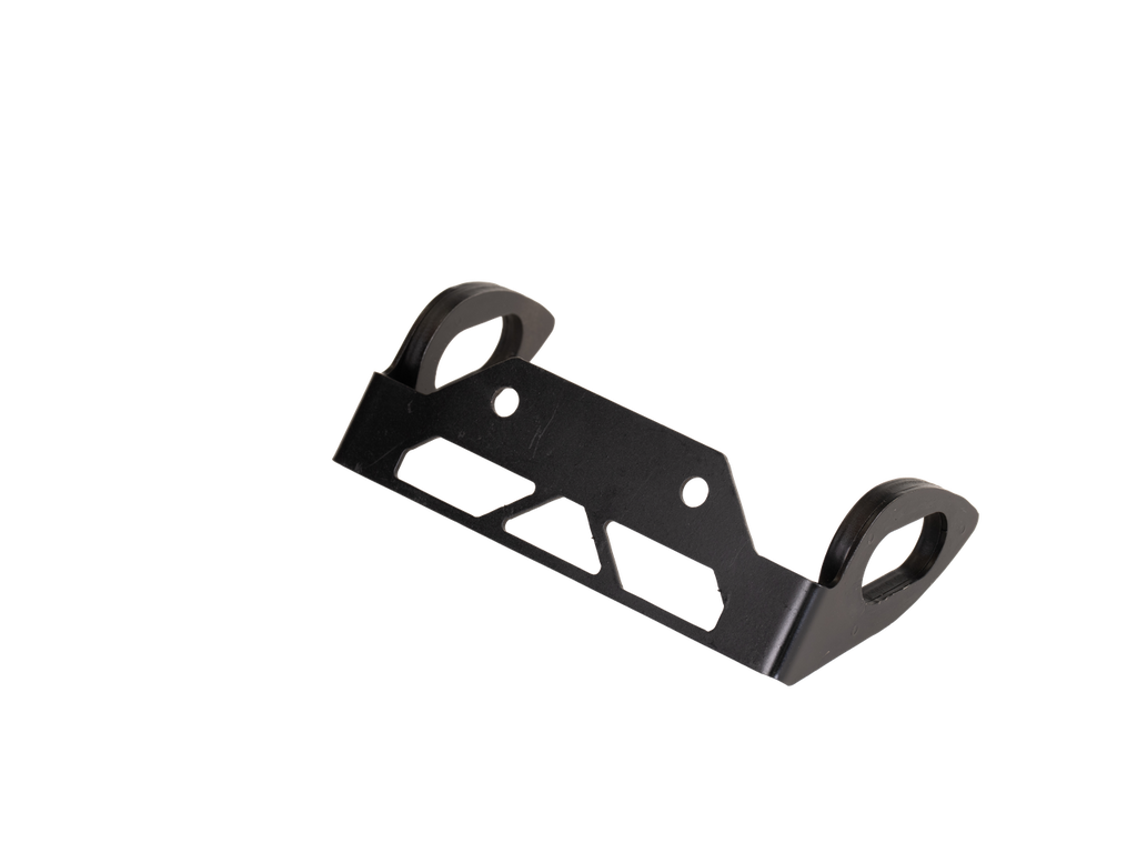 Yoshimura Fe V2 OEM turn signal bracket for motorcycle body, showcasing the metal construction and mounting points.