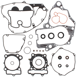 Vertex Complete Gasket Set with Oil Seals, includes gaskets and seals for engine repair, shown in an organized set.