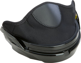 Fly Racing Tourist Jaw Piece in black, designed for motorcycle helmets, featuring a durable, comfortable fit for rider safety.