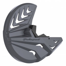 Polisport Plastics black and Nardo grey disc and fork protector guards for bikes, shown on a clean background.