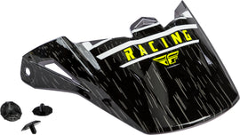 Fly Racing Kinetic K120 helmet visor in black, white, and hi-vis colors, designed for the Fly Racing motorcycle helmet.