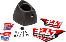 Load image into Gallery viewer, Yoshimura Rs12 carbon cap kit for exhaust system, featuring sleek black carbon fiber components and high-quality craftsmanship.