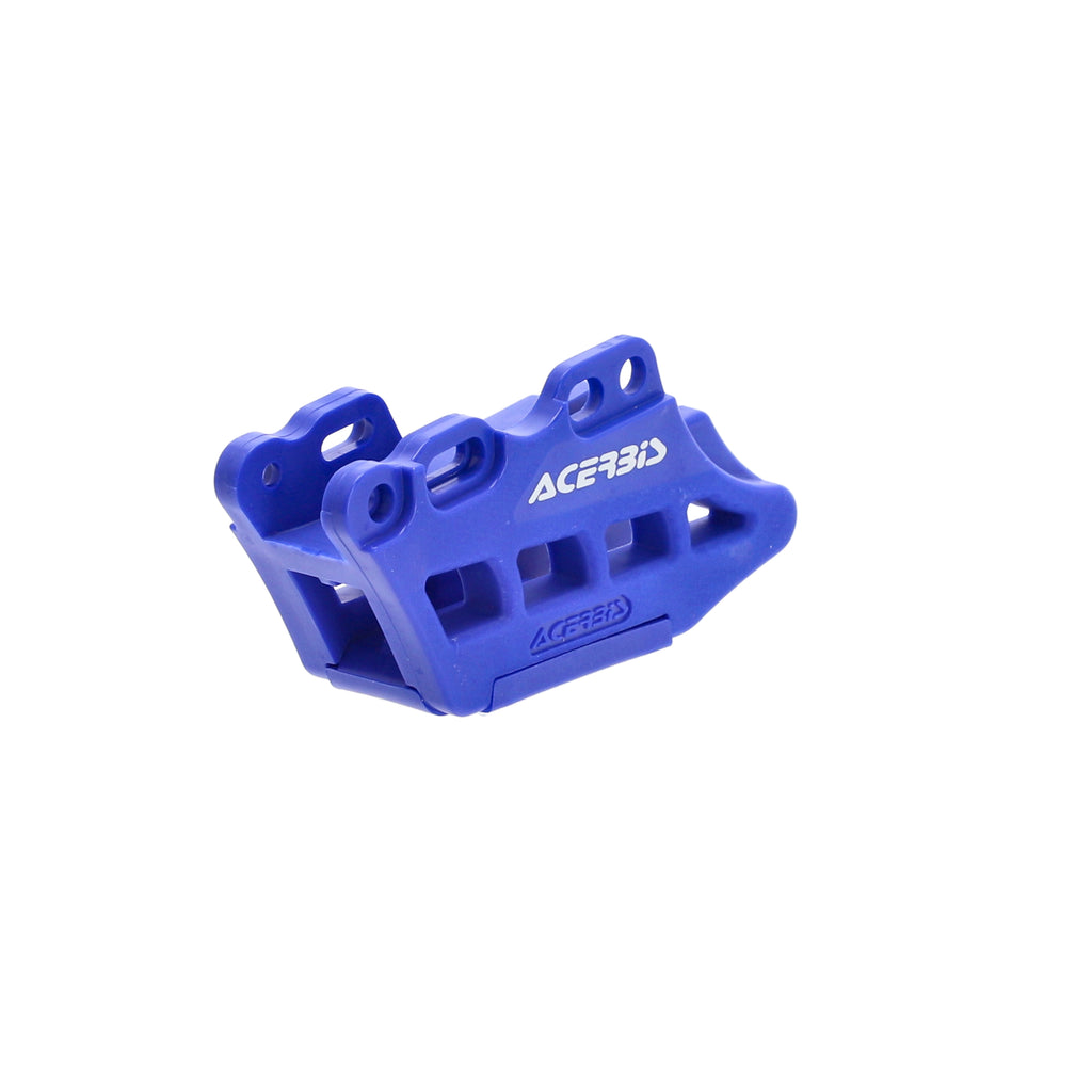 Acerbis Blue Chain Guide Block 2.0 Drive for Yamaha motorcycles, featuring durable plastic construction and mounting hardware.