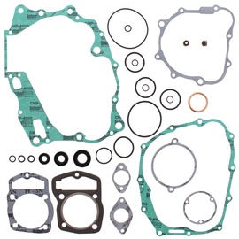 Vertex Complete Gasket Set with Oil Seals, featuring gaskets and seals for engine maintenance, displayed in the image.