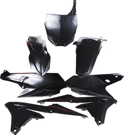 Polisport Plastics black plastic body kit for off-road motorcycles, includes front and side panels with product code 64-90583.
