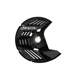 Acerbis black linear front disc cover for Honda, Kawasaki, Sherco, Yamaha motorcycles, showing the protective cover design.