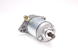 Ricks Motorsport Electric starter motor for motorcycles, showing a compact, black electric starter with mounting points.