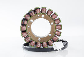 Ricks Motorsport Electric Stator 27-21104, an electrical motorcycle stator with copper wiring and mounting points visible.