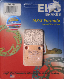 EBC Motorcycle Brakes Brake Pads 15-54MX showing black brake pad with metal backing plate for motorcycle braking system