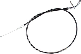 Motion Pro black vinyl throttle pull cable for motorcycle control lines, featuring sturdy construction and flexible design.