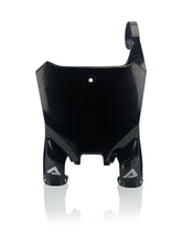 Load image into Gallery viewer, Acerbis Raptor front number plate in black, designed for motocross bikes, made of durable plastic with mounting holes.