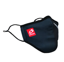 Load image into Gallery viewer, Black EVS face mask, a protective safety mask with ear loops, designed for face coverage and safety.