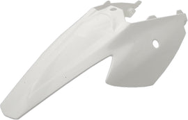 Acerbis white rear fender for motorcycle, showcasing the sleek plastic design and brand logo on the surface.
