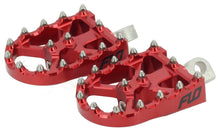Load image into Gallery viewer, Red Flo Motorsports BMX style foot pegs with metal construction and textured surface for grip and durability.