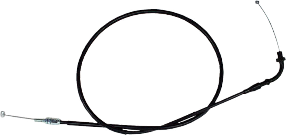 Motion Pro black vinyl throttle pull cable for control lines, showing the flexible cable with protective black vinyl coating.