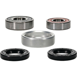 Pivot Works premium drive wheel bearing kit 22-51217P showing bearings, seals, and installation components for motorcycle maintenance