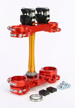 Load image into Gallery viewer, XTRIG Rocs Tech Clamp Set in red for Honda 22mm handlebars, featuring sturdy aluminum construction and precise fit.