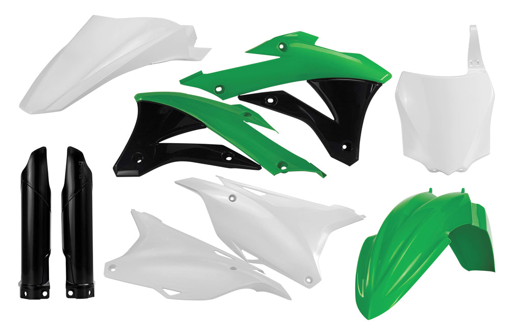 Acerbis full plastic kit for motorcycle, includes various plastic body panels in black with Acerbis branding visible.